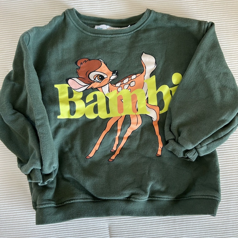 Zara Disney Bambi Kids Green Sweatshirt